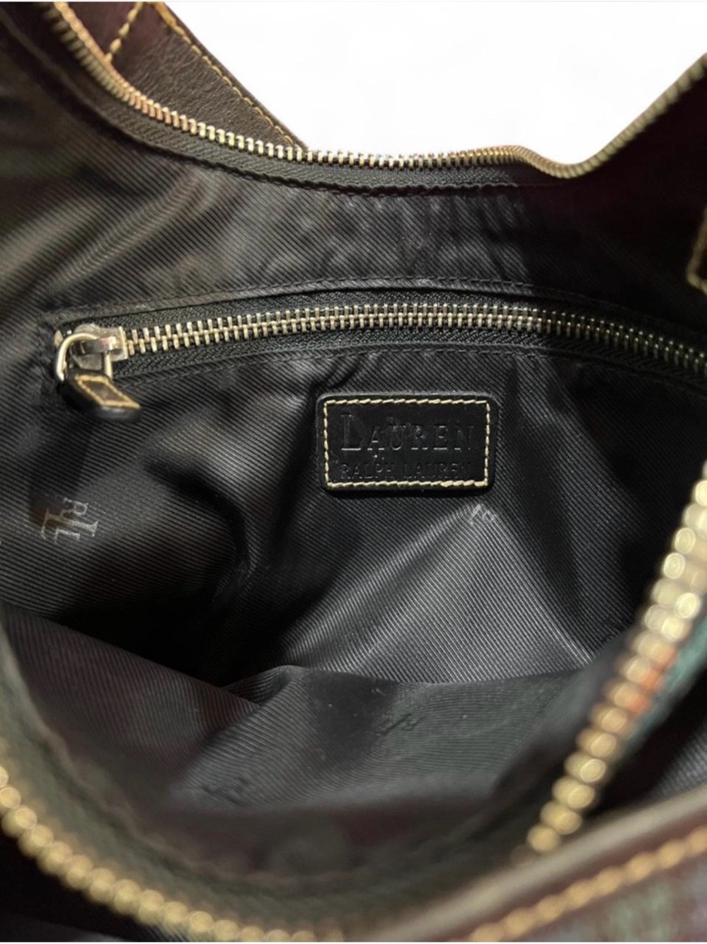 Vintage Ralph Lauren Plaid Leather Hobo Shoulder Bag Old Money Preppy - Picture 5 of 7